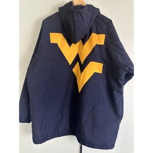 Champion WVU West Virginia Mountaineers Hooded Jacket Coat Vintage L Football